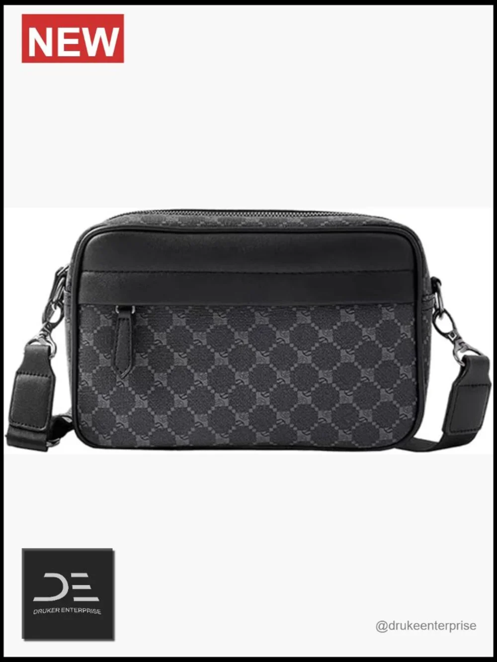 Men's Small PU Leather Cross Body Messenger Bag Multi Pocket Waterproof